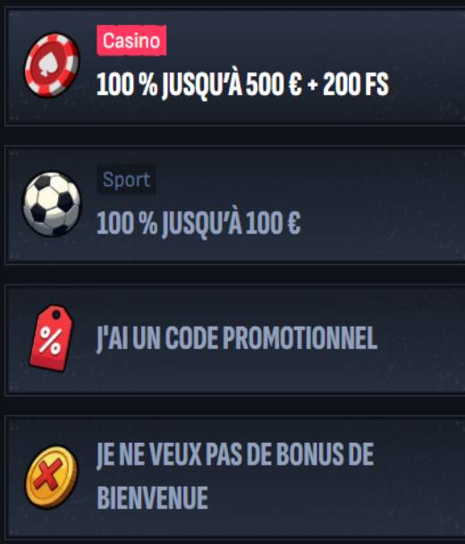 Bonus chez MafiaCasino après inscription en Belgique